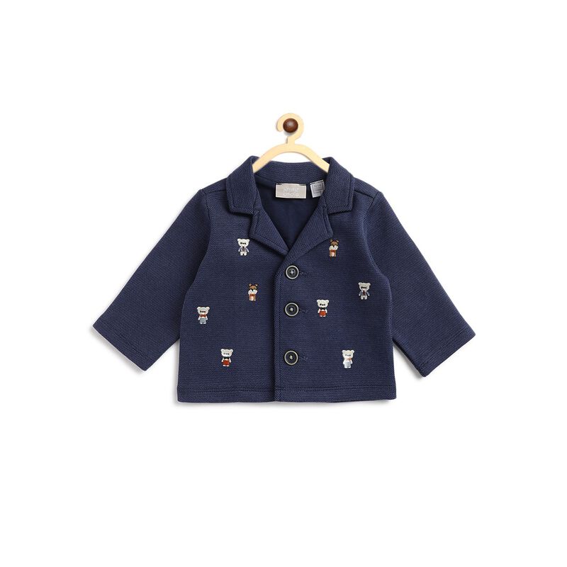 Boys Dark Blue Blazer With Elbow patch image number null